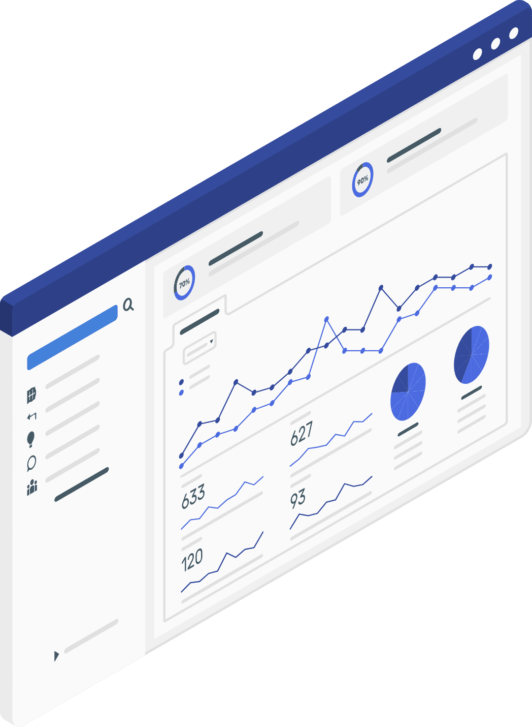 Monitor displaying analytics